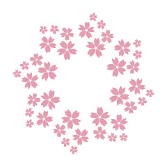 シンプルな桜の花のサークルのイラスト　素材