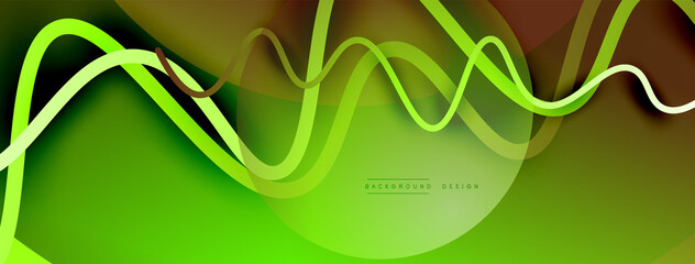 Abstract gradient background with wave line with shadow effect. Geometric composition. 3D shadow effects and fluid gradients