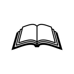 Open the book vector icon template black and white. Book Icon modern