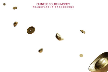 Chinese luxury rich golden coin or chinese money traditional