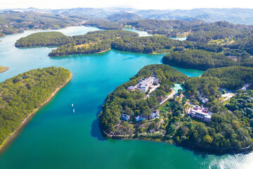 Fototapeta na wymiar Aerial view of Tuyen Lam lake Da Lat city, Vietnam.