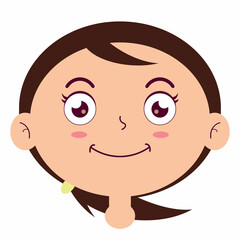 girl smile face cartoon