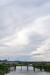 空メインの雲と川