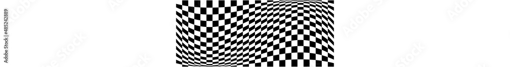 Aufkleber abstract race flag, chess board, checker board pattern, texture with distort, deform effect