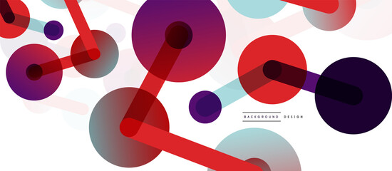 Abstract background. Round dots connected by lines. Trendy techno business template for wallpaper, banner, background or landing
