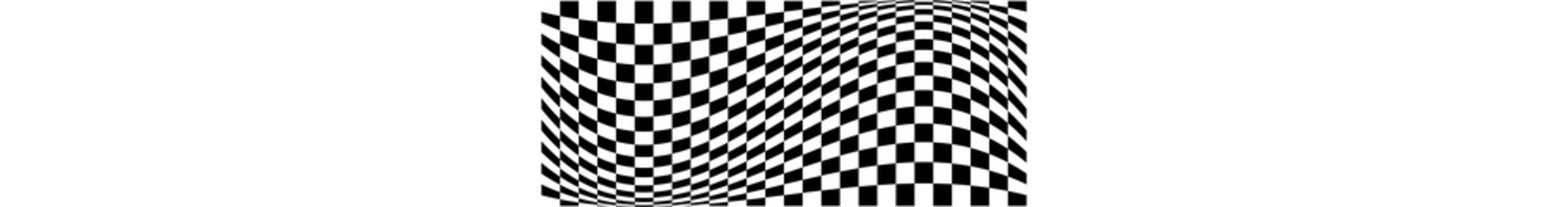 Abstract race flag, chess board, checker board pattern, texture with distort, deform effect