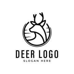 Obraz premium deer logo design vector illustration