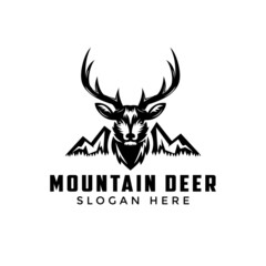 deer hunting logo design vector illustration