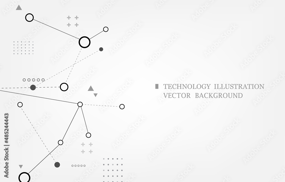 Poster white technology background geometric polygon connection pattern
