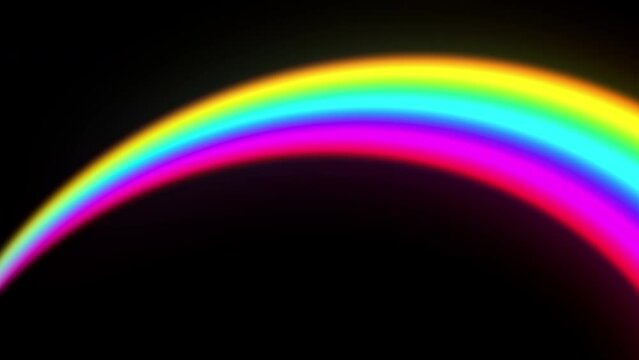 Perspective Bend Rainbow Animation on Black Background