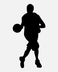 Fototapeta na wymiar Basketball player, player silhouette. Basketball. Ball player. Vector