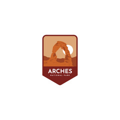 Arches National Park emblem patch logo vector illustration