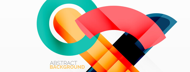 Obraz premium Color geometric stripes, lines abstract background. Minimal geometric template for wallpaper, banner, presentation