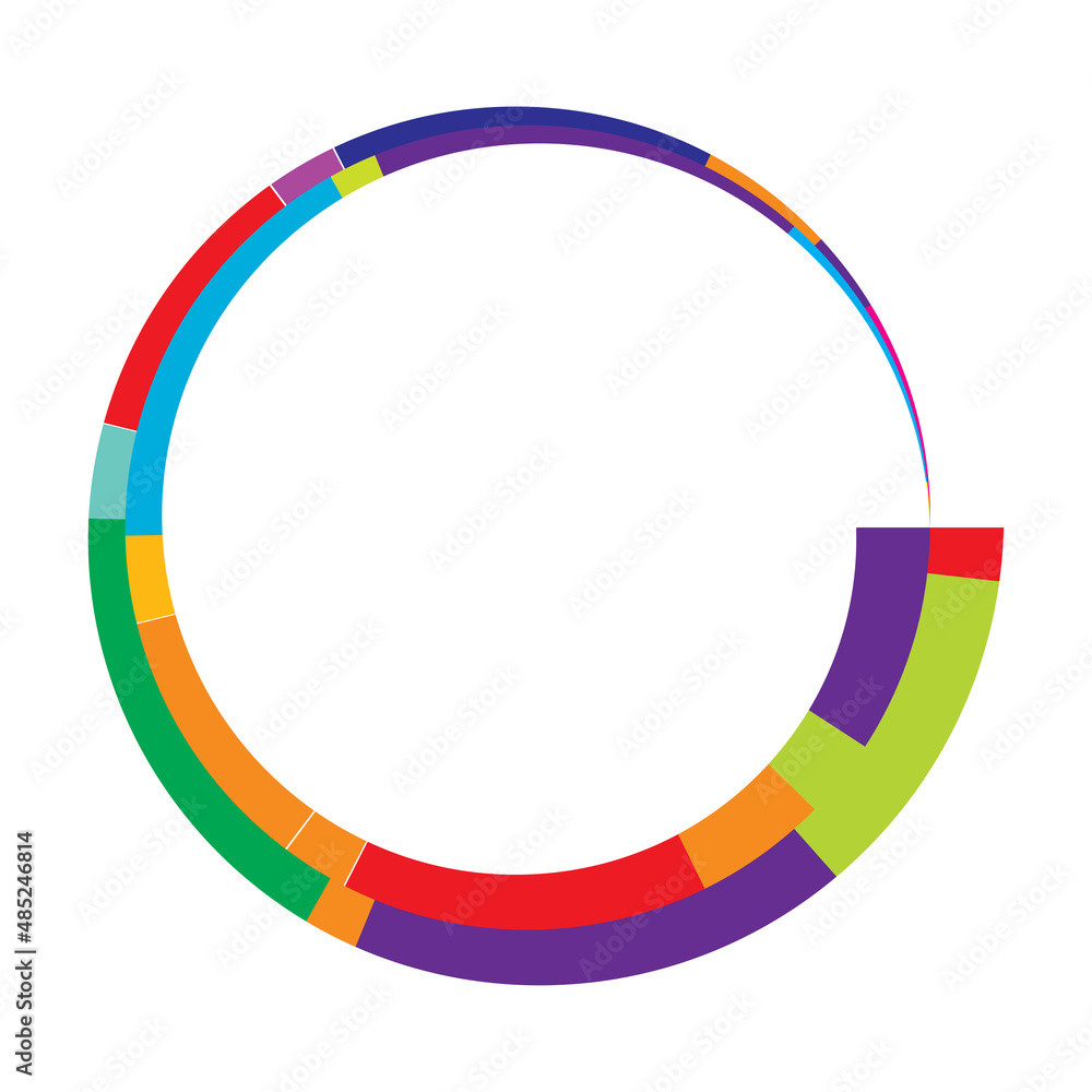 Leinwandbilder Abstract circle graphic. Geometric circle, ring design element. Circular, concentric angular shape icon, symbol