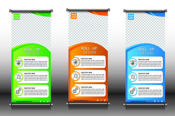 Roll up banner stand template design