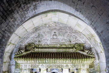 Wall carving of the underground palace of Emperor Qianlong, East Tomb of the Qing Dynasty, China