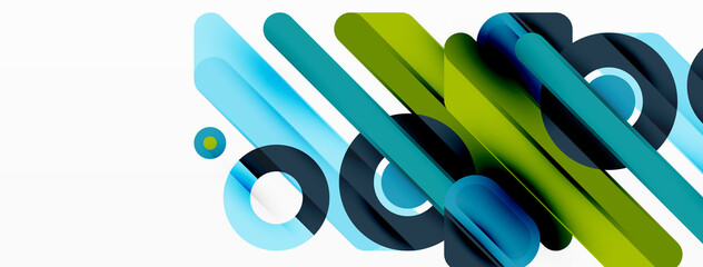 Lines geometric background. Stripes and rings composition business template for wallpaper, banner, background or landing