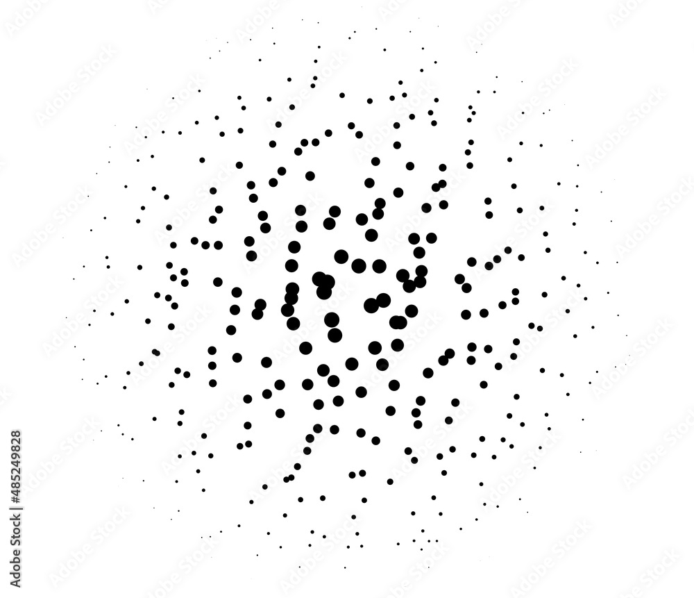 Poster random circles, dots halftone pattern. pointillist, pointillism background. stipple and stipping dot