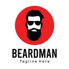 beard hair style man logo 