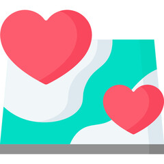 Love and Valentines day Flat Color Icon