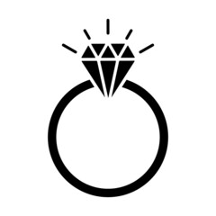 Diamond Ring Icon Vector Design Template Illustration Sign And Symbol