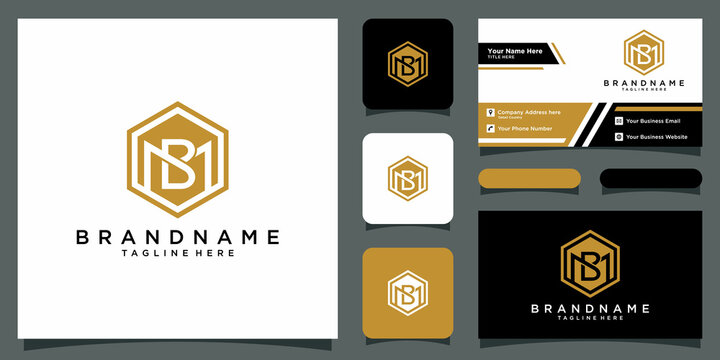 Initial BM or MB letter logo design vector template with business card design