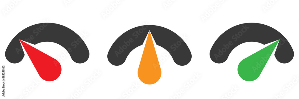Poster gauge, meter, level and progress indicator icon. progression, acceleration, calibration concept icon