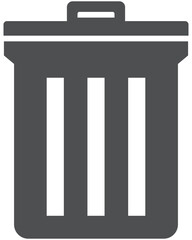black bin icon on white