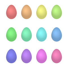 a set of Easter eggs of different colors without a pattern