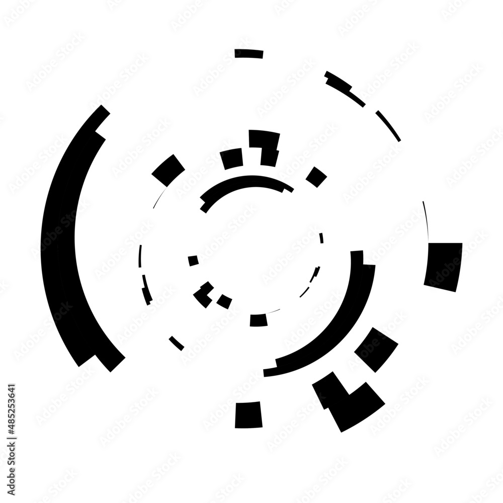 Fototapete Abstract circle graphic. Geometric circle, ring design element. Circular, concentric angular shape icon, symbol