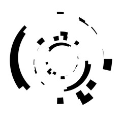 Abstract circle graphic. Geometric circle, ring design element. Circular, concentric angular shape icon, symbol