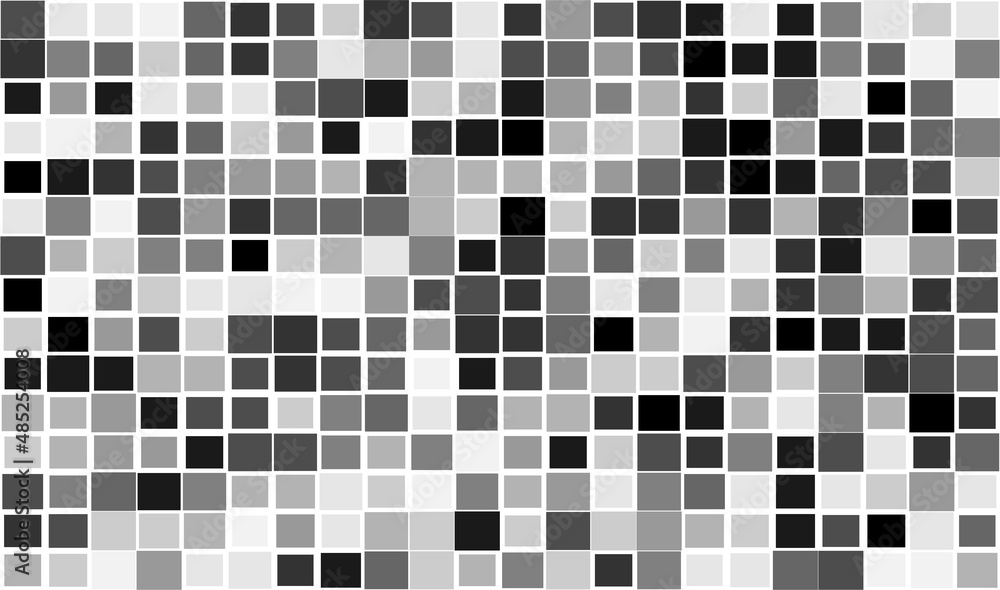 Aufkleber Random mosaic square tiles seamless, repeatable cubism pattern, texture and backdrop