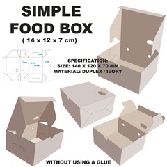 simple food box, easy to assemble and without using glue.