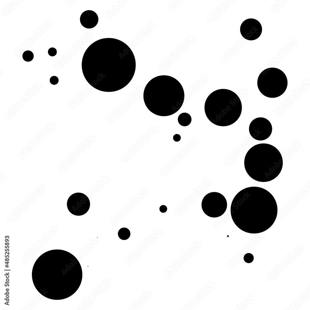 Poster Random dots, circles. Stipple, stippling background. Halftone polkadots pattern, design element
