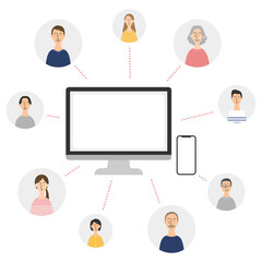 インターネットを通じて繋がる人々
