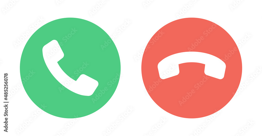 Aufkleber Phone call button icon. Answer and decline button in graphic design.