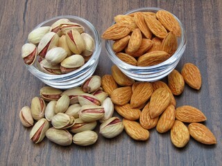 Pistachio and almonds stock photo 