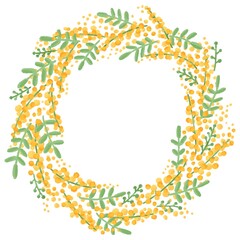 ナチュラルでおしゃれなミモザのリース