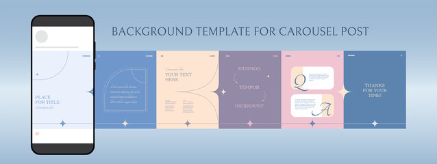 Editable template for carousel post in social network