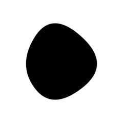 Random blotch, inkblot. Organic blob, blot. Speck shape.Splat, fleck graphic. Drop of liquid, fluid. Pebble, stone silhouette.Ink stain, mottle spot irregular shape. Basic, simple rounded, smooth form