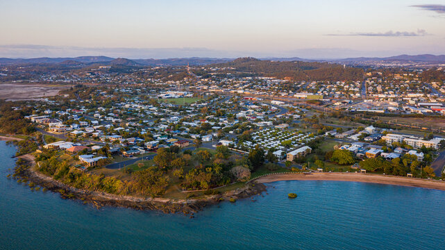 Horizontal shot of a residential area at bay point