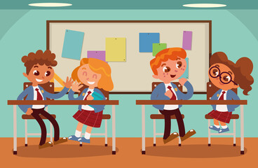 happy students cartoon