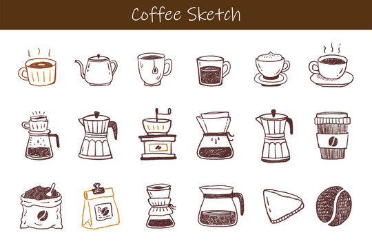 coffee watercolor illustration hand drawn paint 