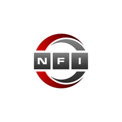 NFI Letter Initial Logo Design Template Vector Illustration