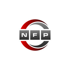 NFP Letter Initial Logo Design Template Vector Illustration