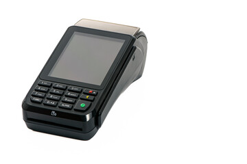 payment terminal for accepting money from plastic cards on a white background