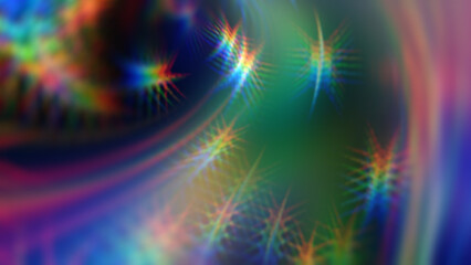 Abstract multi-colored blurred background with stars.