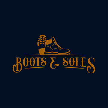 boot and soles logo. rustic vintage style boot store logo