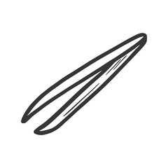 Medical tweezers vector illustration. Hand drawn sketch doodle scribble style. Tweezers sketch icon.