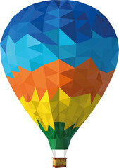 Polygonal colorful hot air baloon